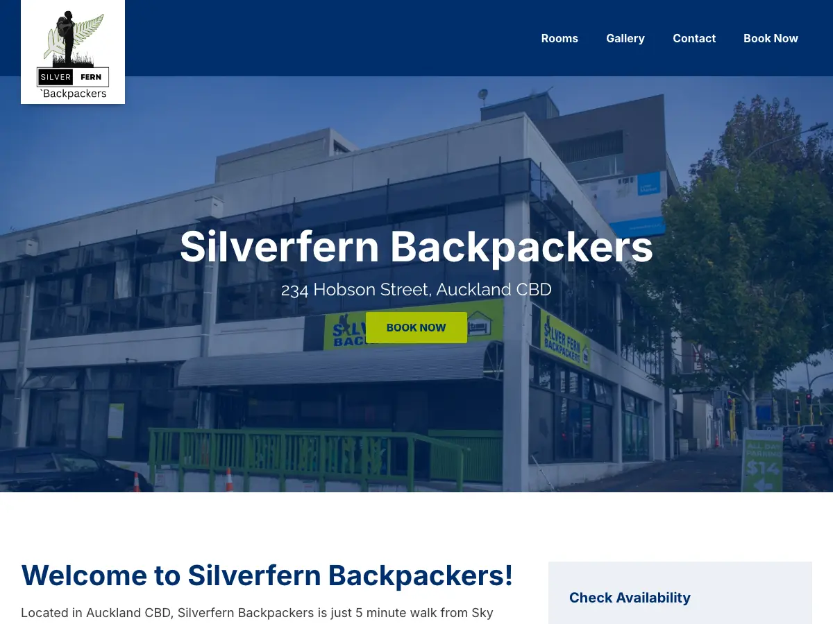 Silverfern Backpackers's website