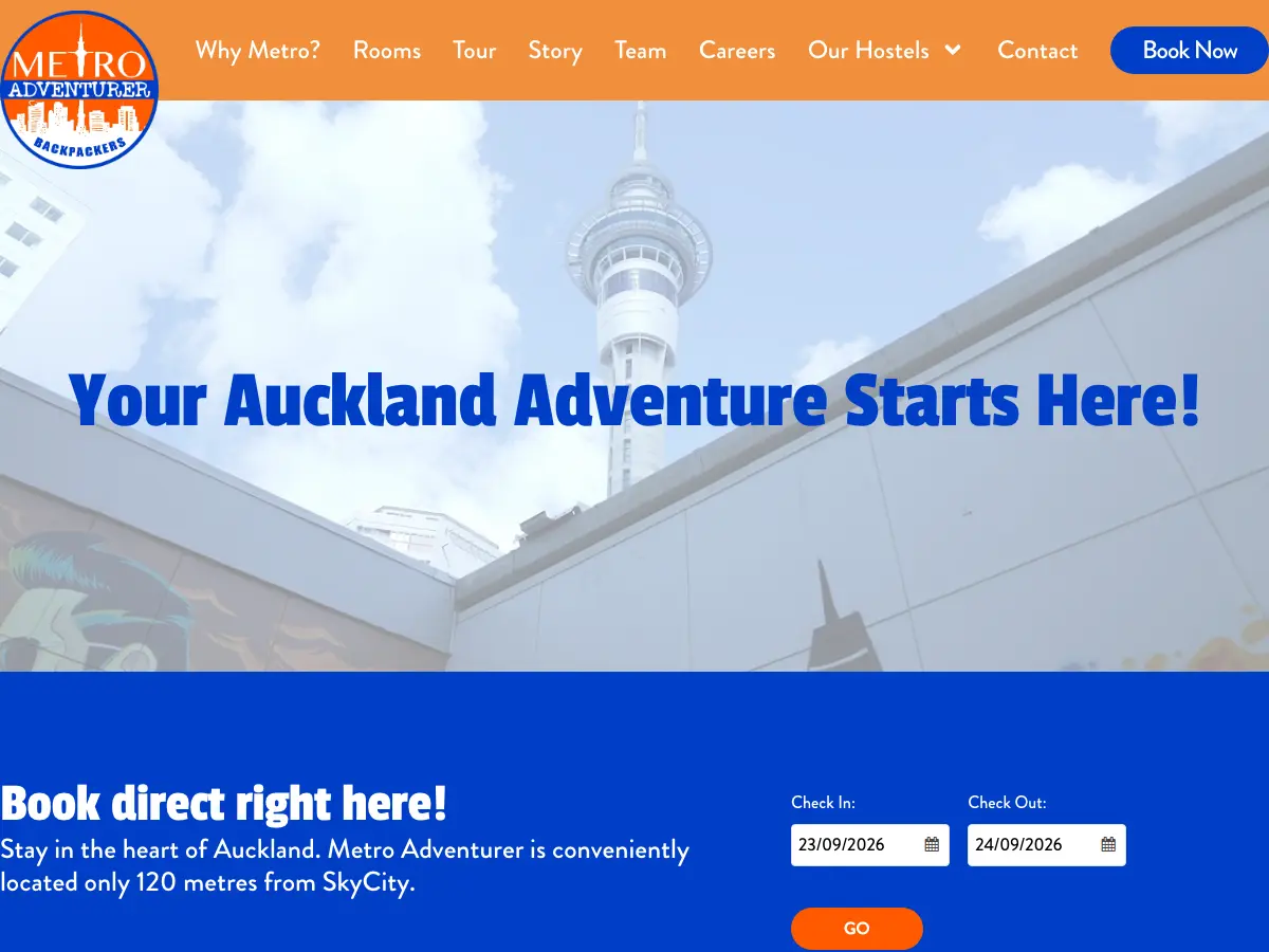 Metro Adventurer Backpackers's website