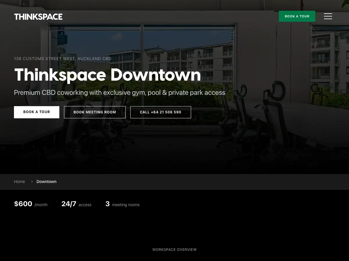 Thinkspace Downtown's website