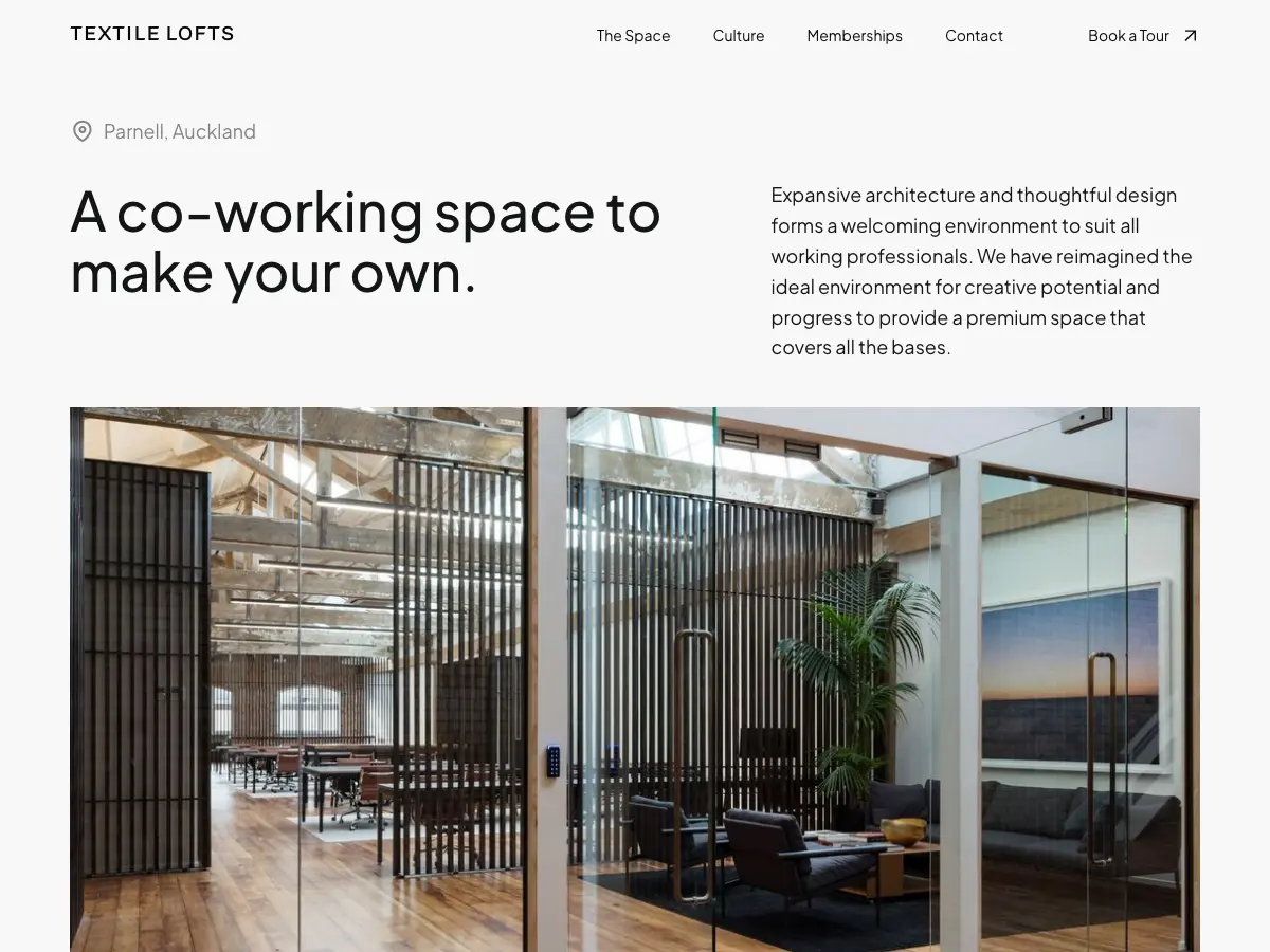 Textile Lofts's website