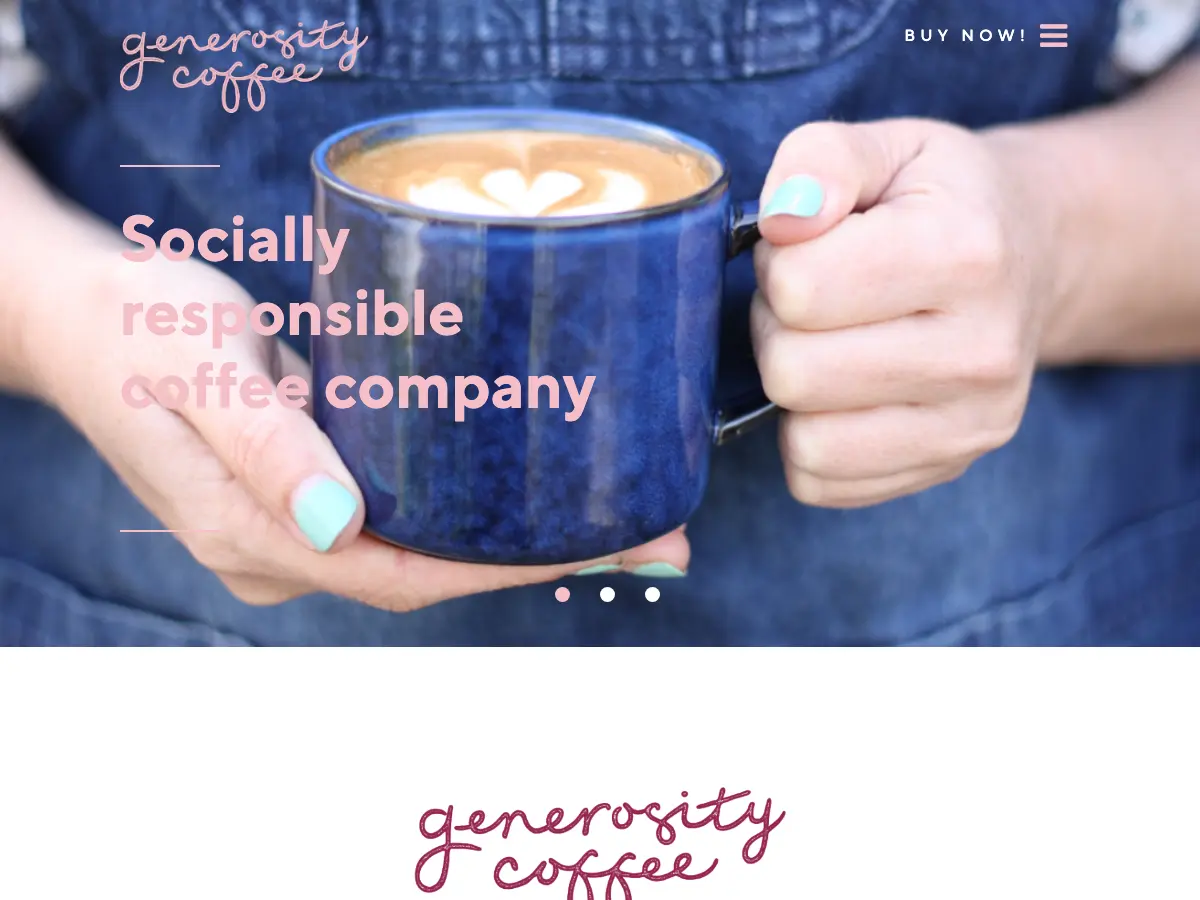 Generosity Coffee's website