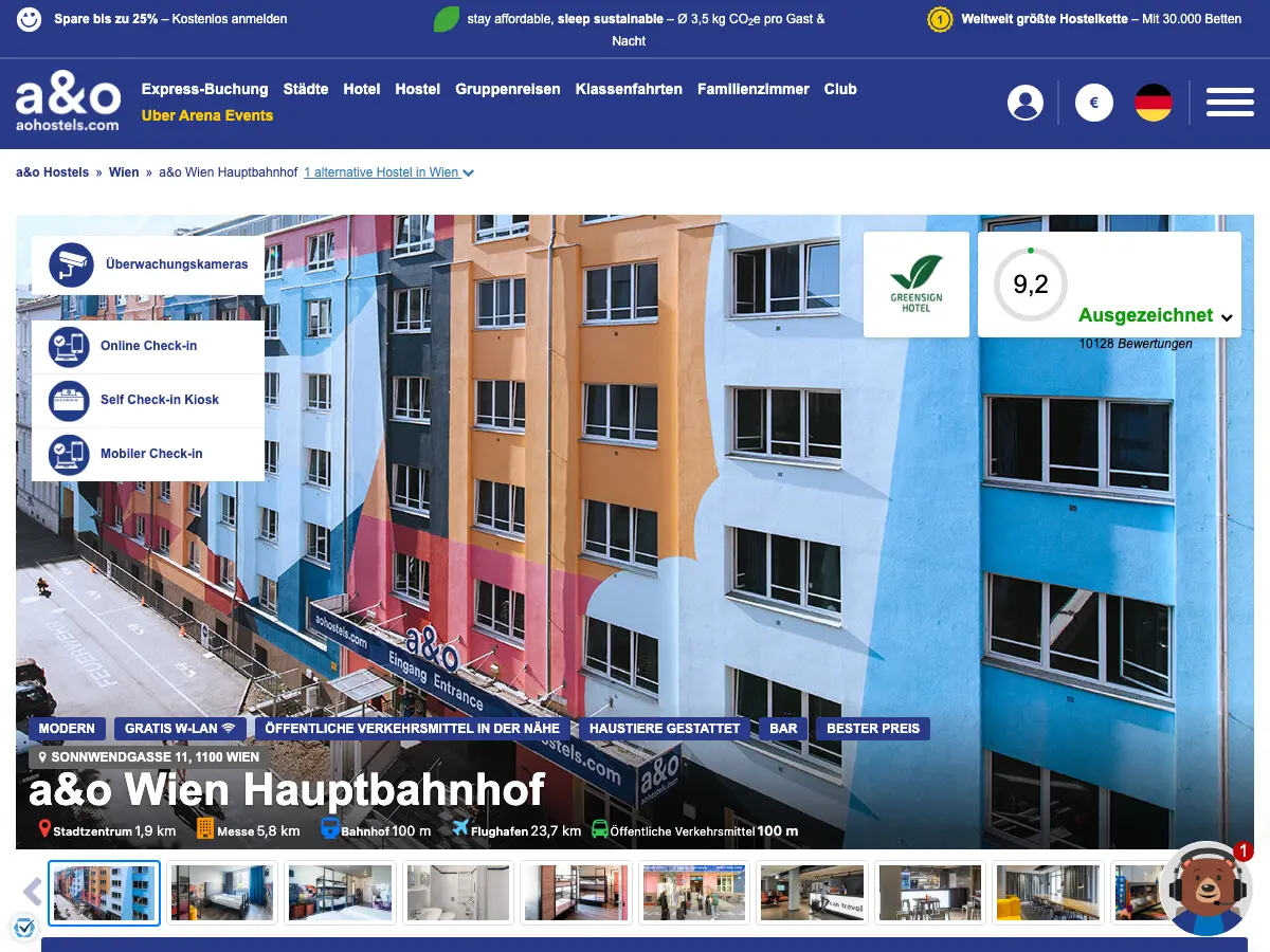 a&o Hostel Wien Hauptbahnhof's website