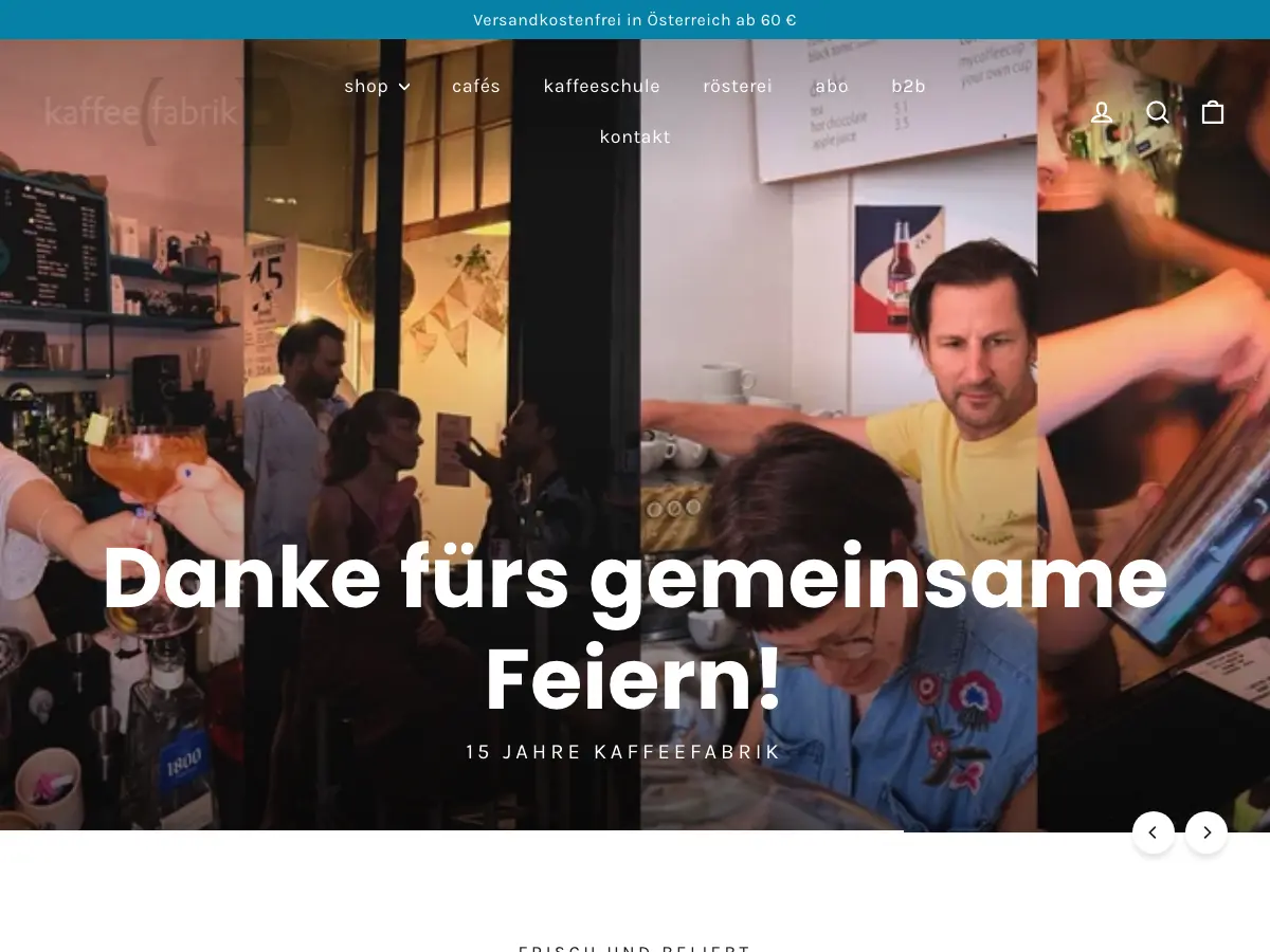 Kaffeefabrik's website