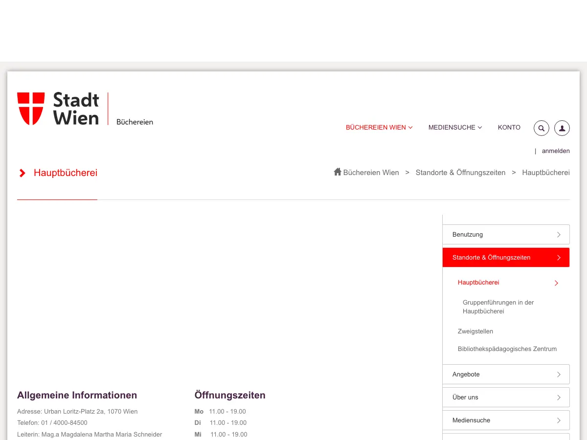 Hauptbücherei's website