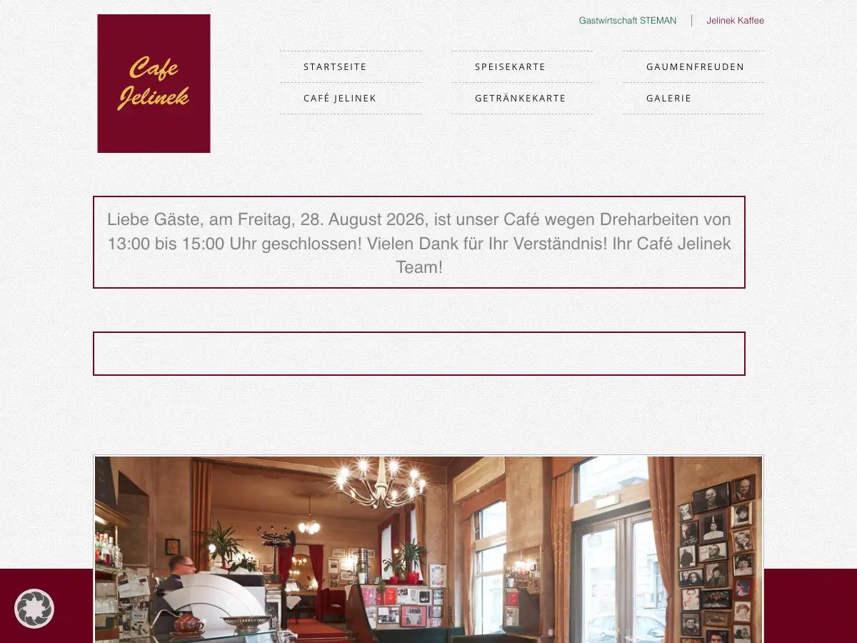 Café Jelinek's website