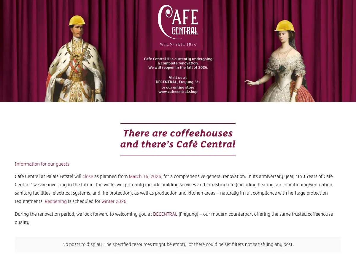 Café Central's website