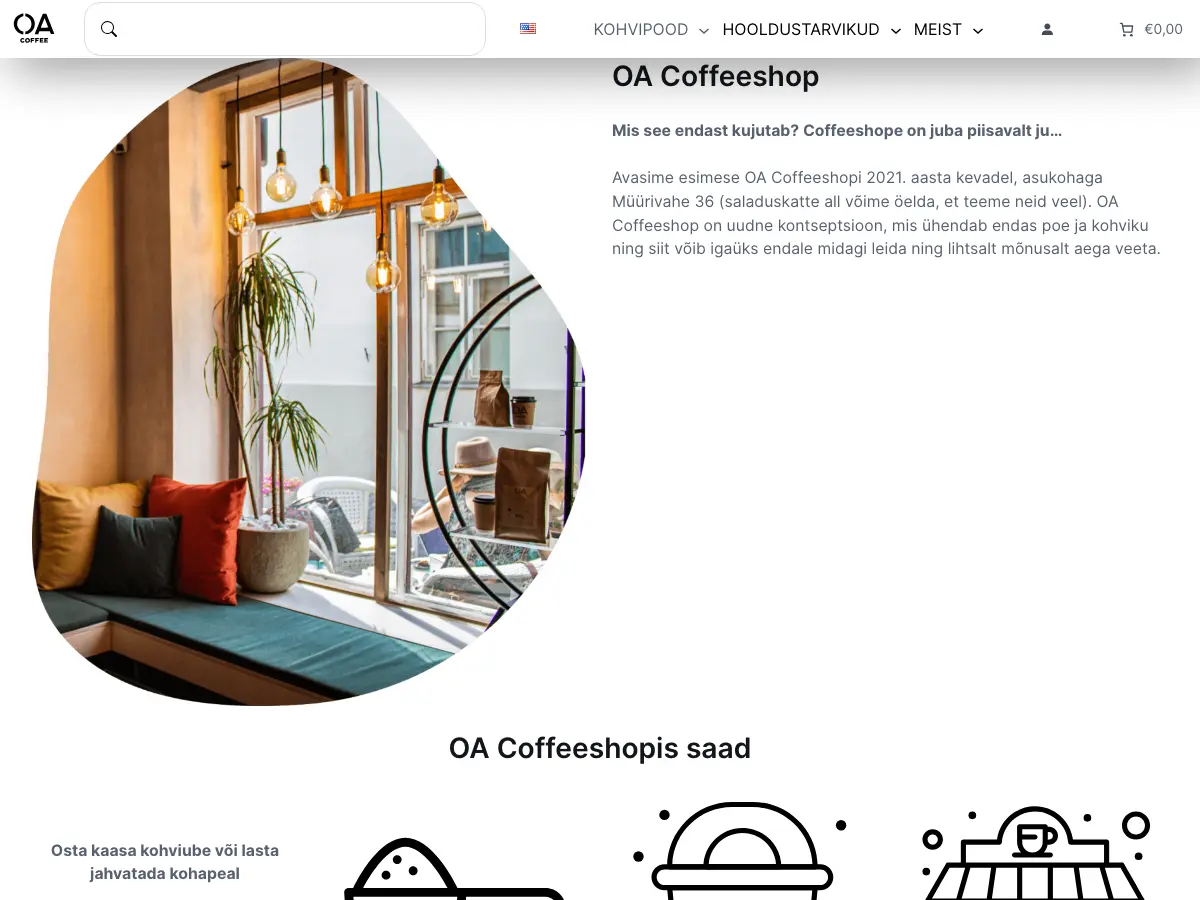 OA Coffee's website