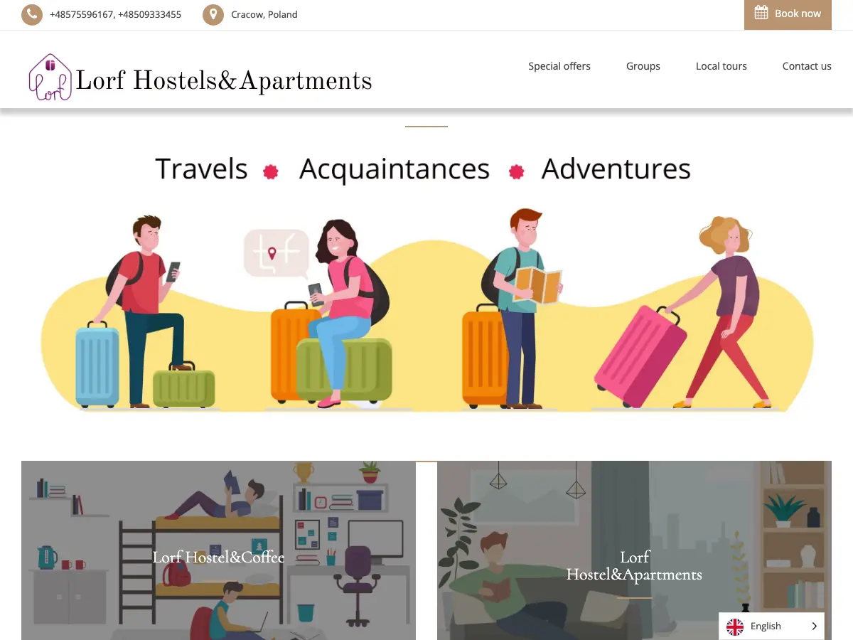 Lorf Hostels&Apartments Cracow's website