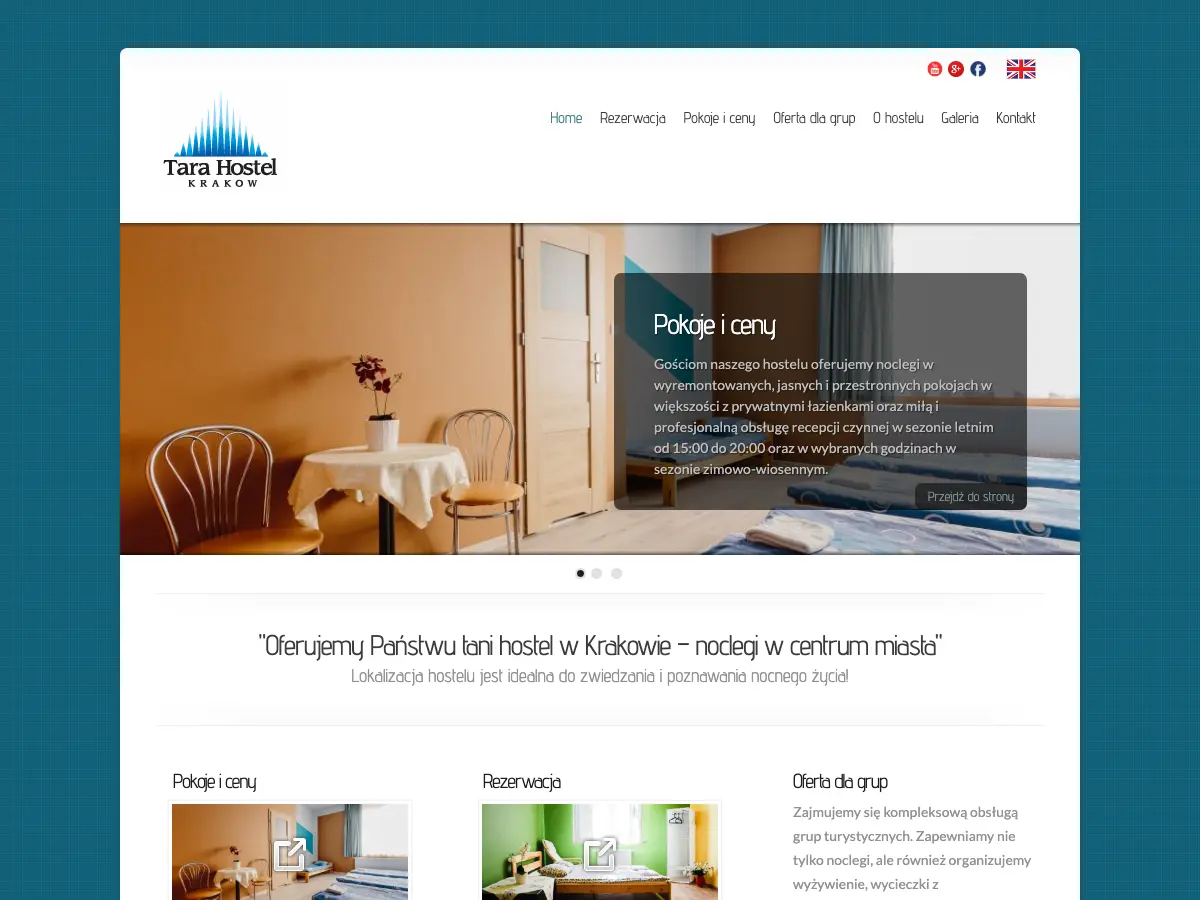 TARA Hostel's website