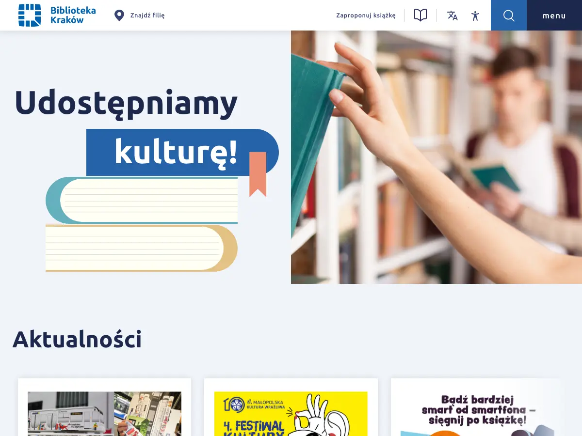 Biblioteka Kraków Filia 21's website