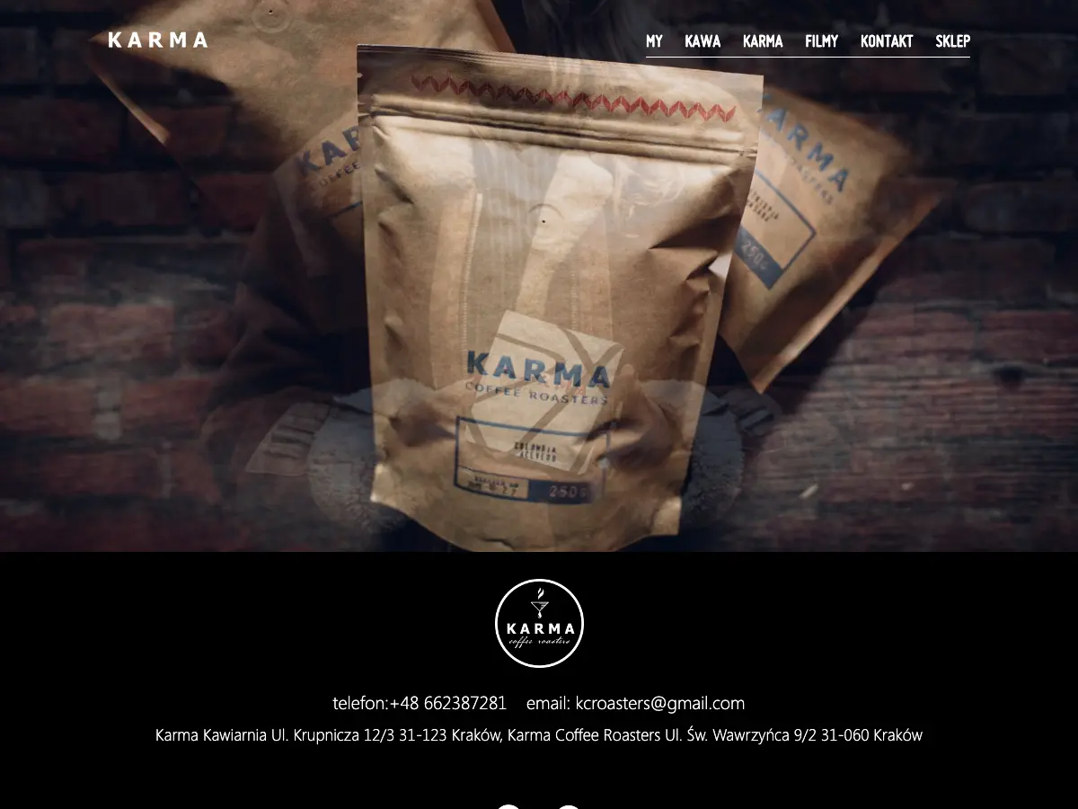 Karma Coffee Roasters's website