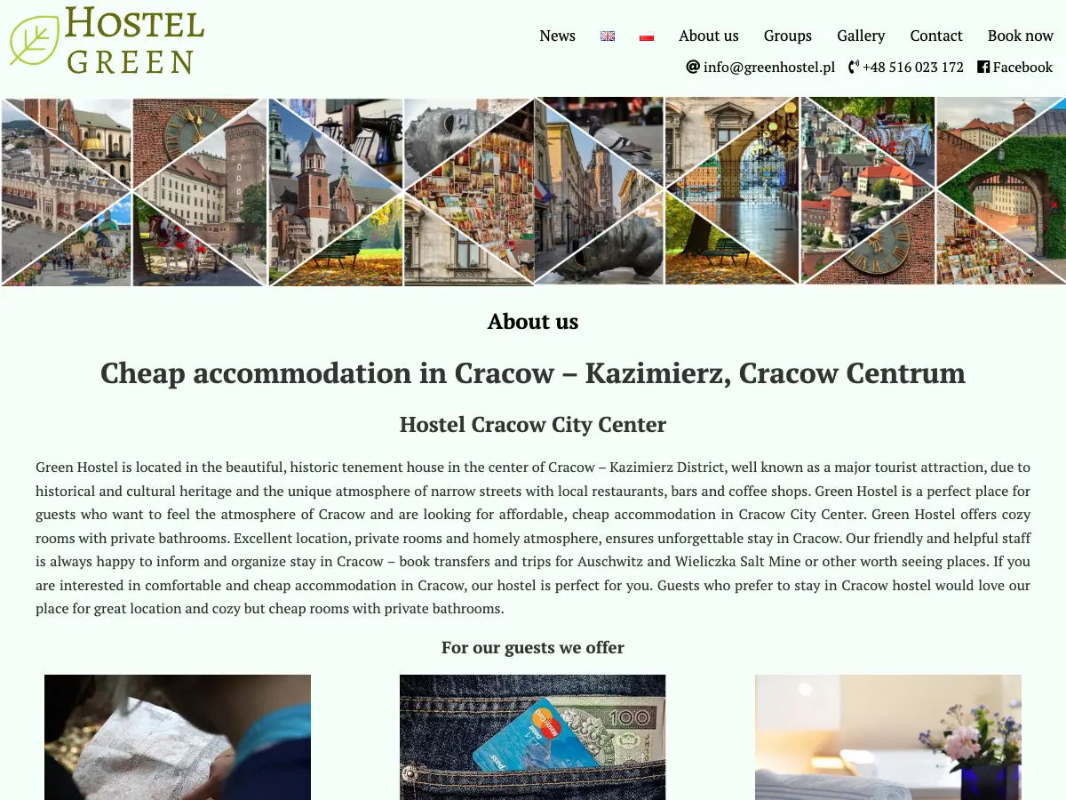 Green Hostel's website