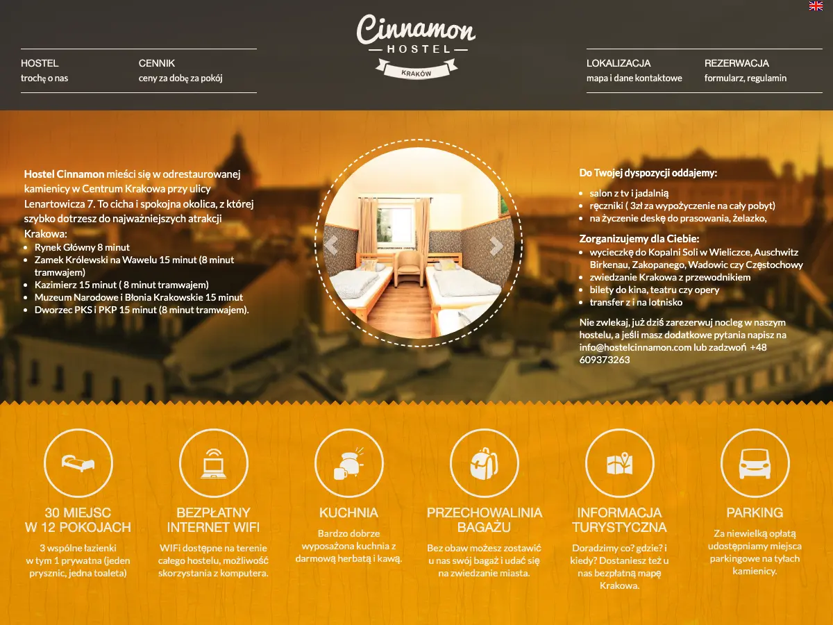 Hostel Cinnamon's website