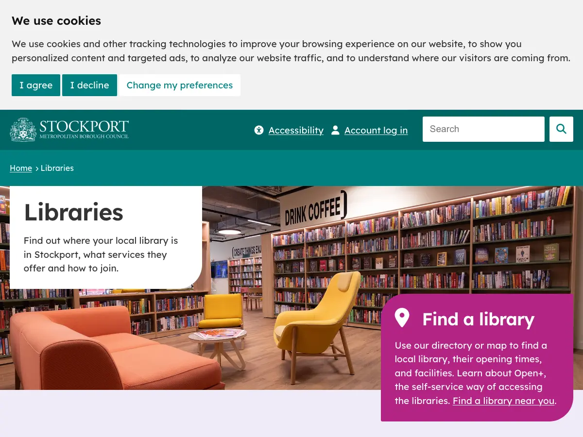Edgeley Library's website