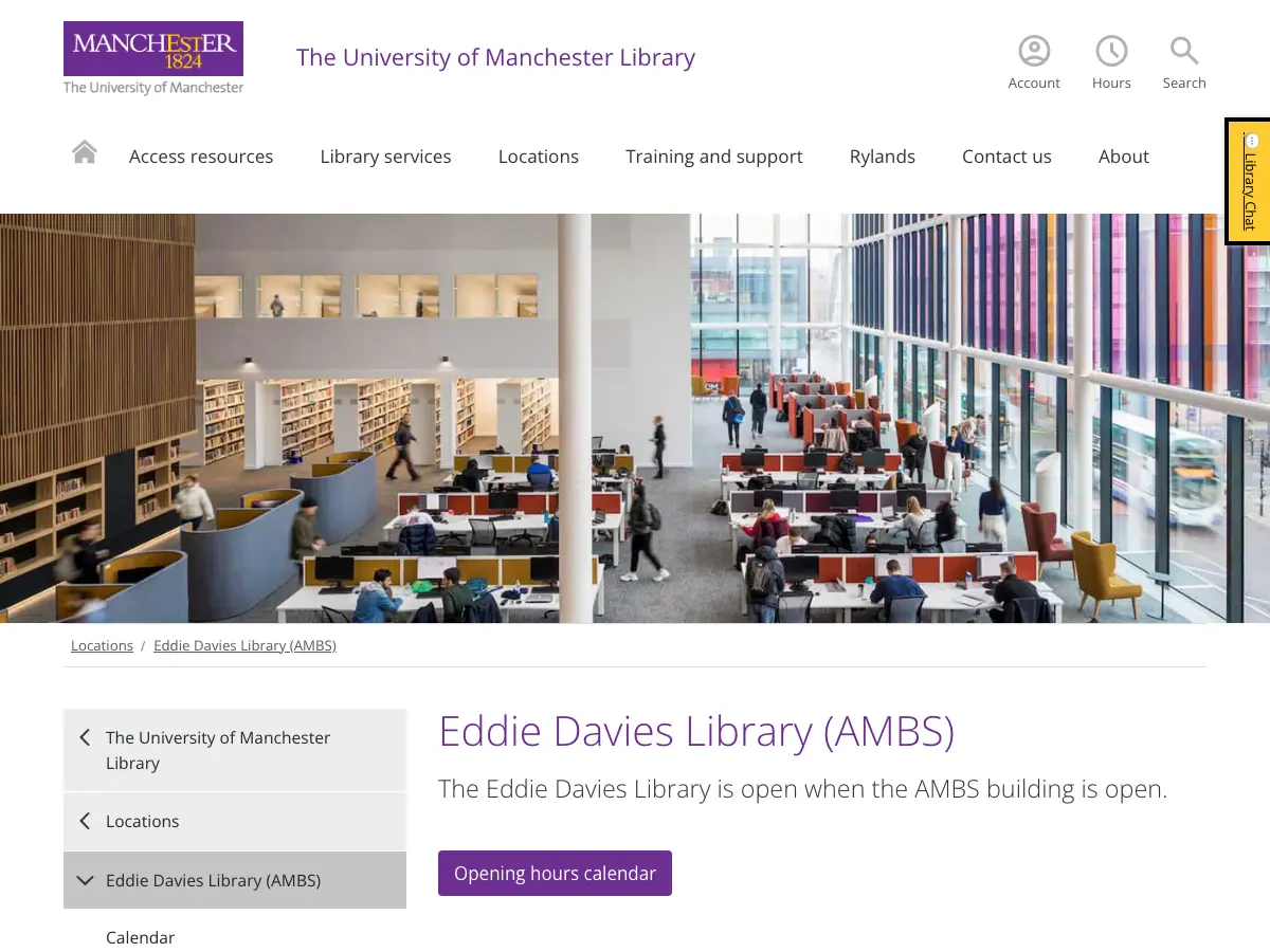 Eddie Davies Library's website