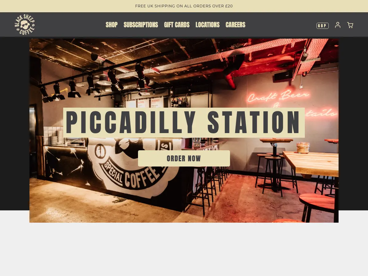 Black Sheep Coffee's website