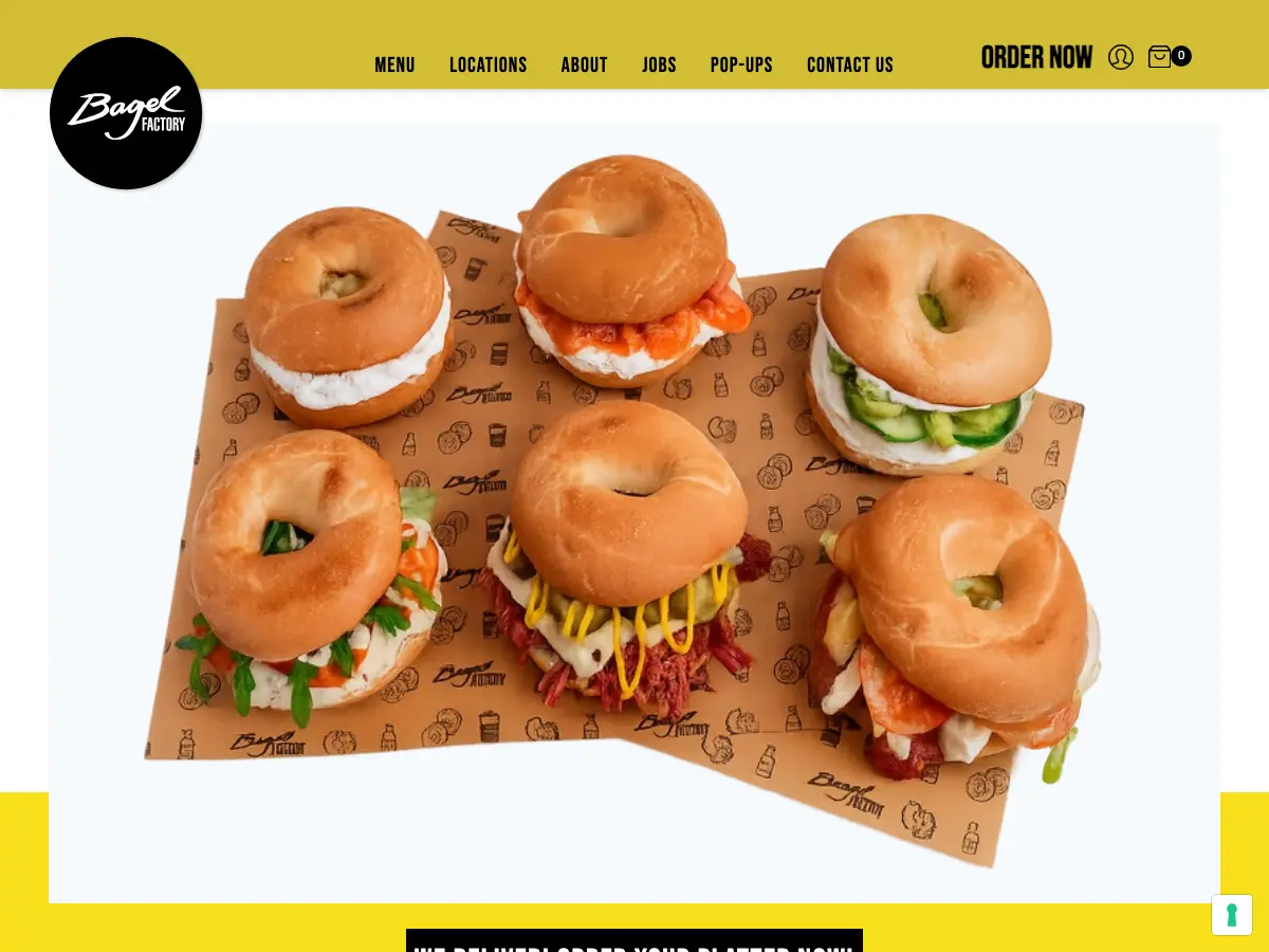 Bagel Factory Arndale's website