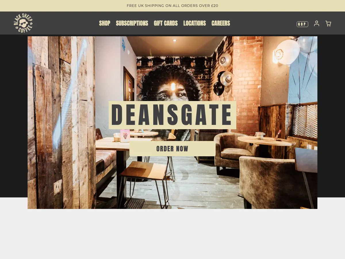 Black Sheep Coffee's website