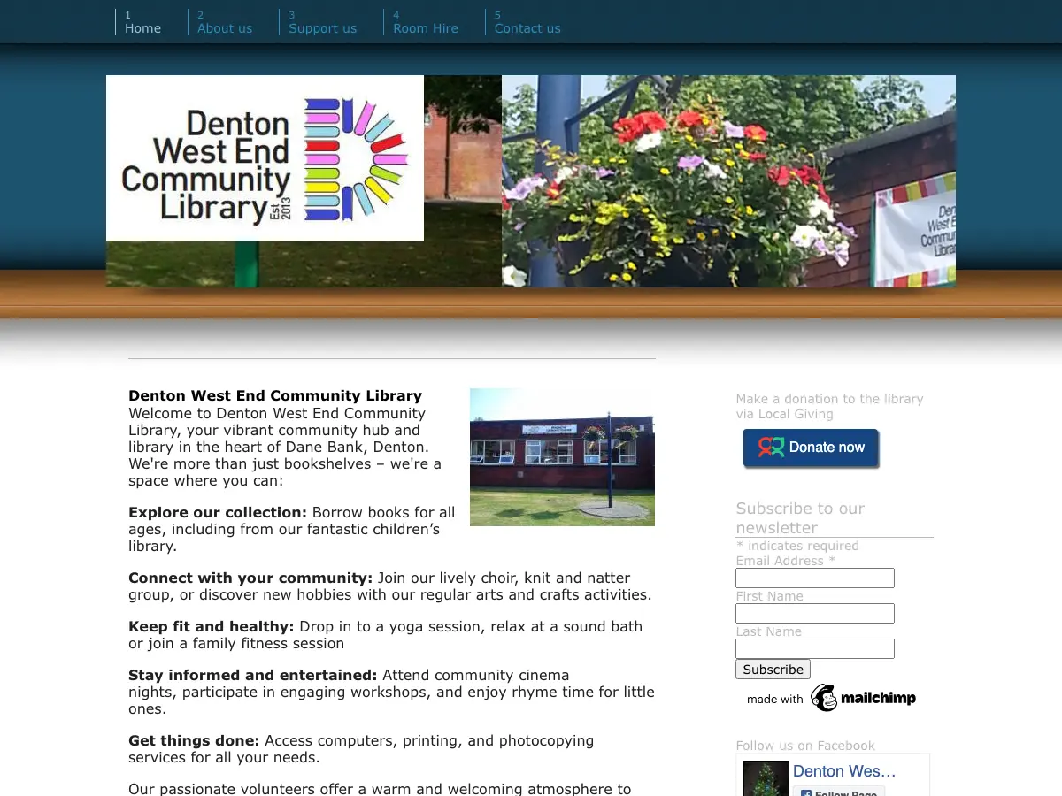 Denton West End Community Library's website