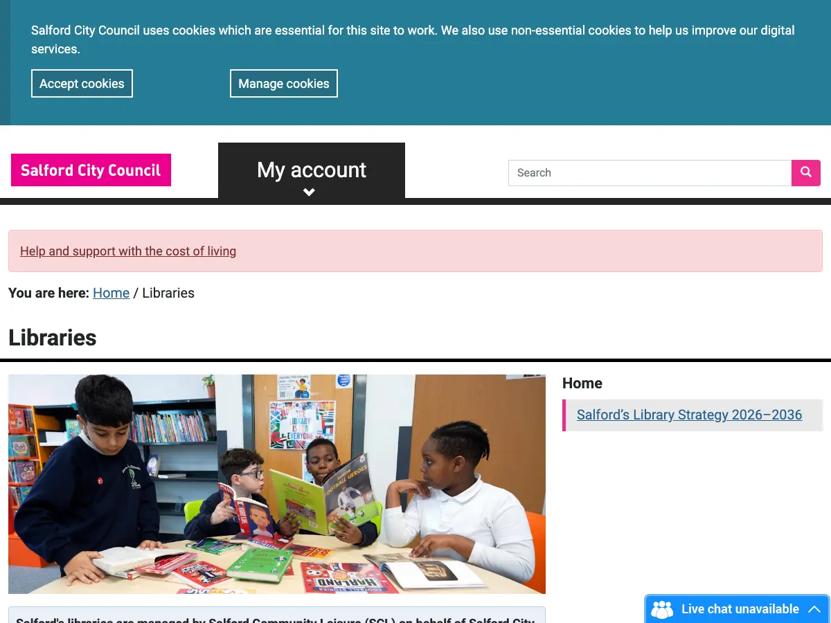 Winton Library's website