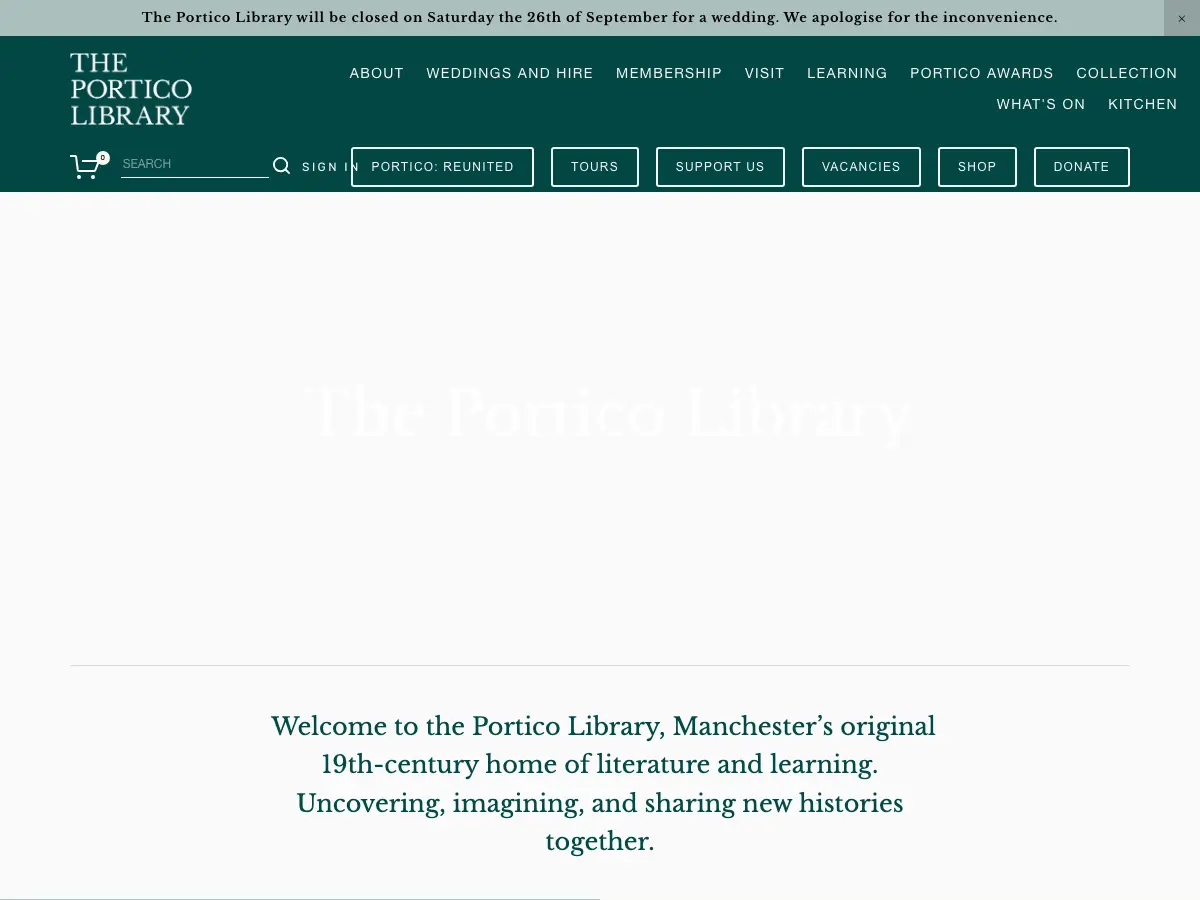 The Portico Library's website