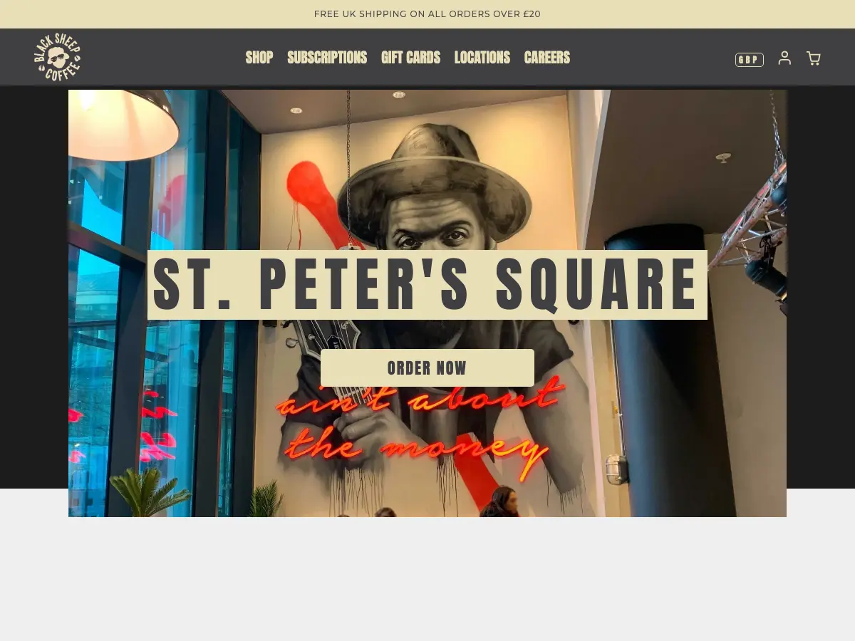 Black Sheep Coffee's website