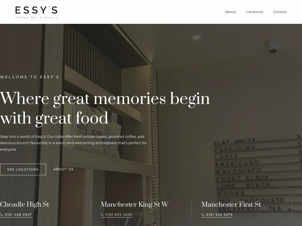 Essys Manchester's website