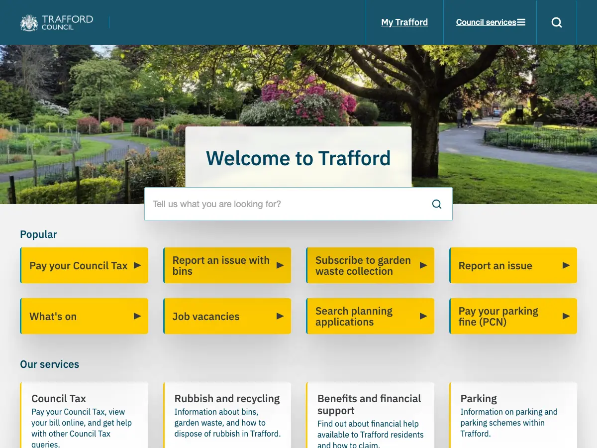 Stretford Library's website