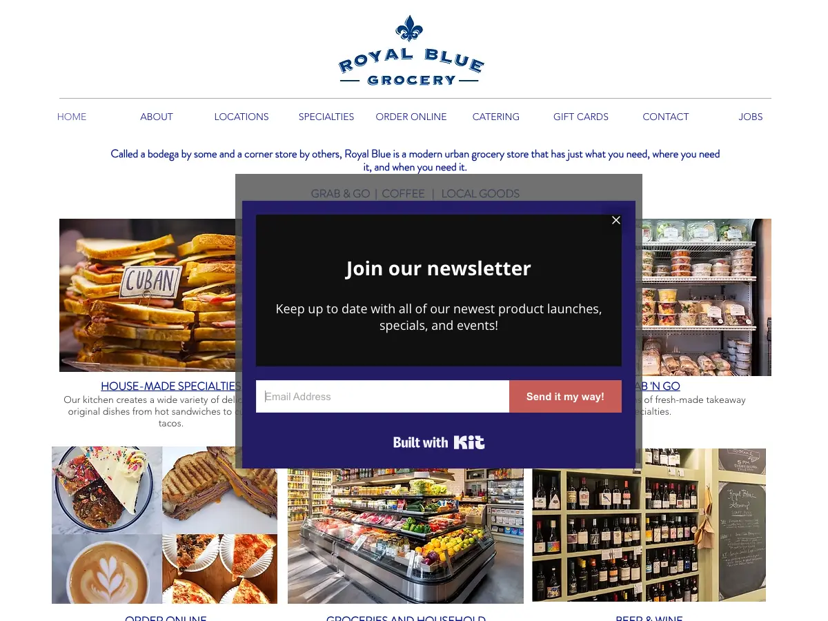 Royal Blue Grocery's website