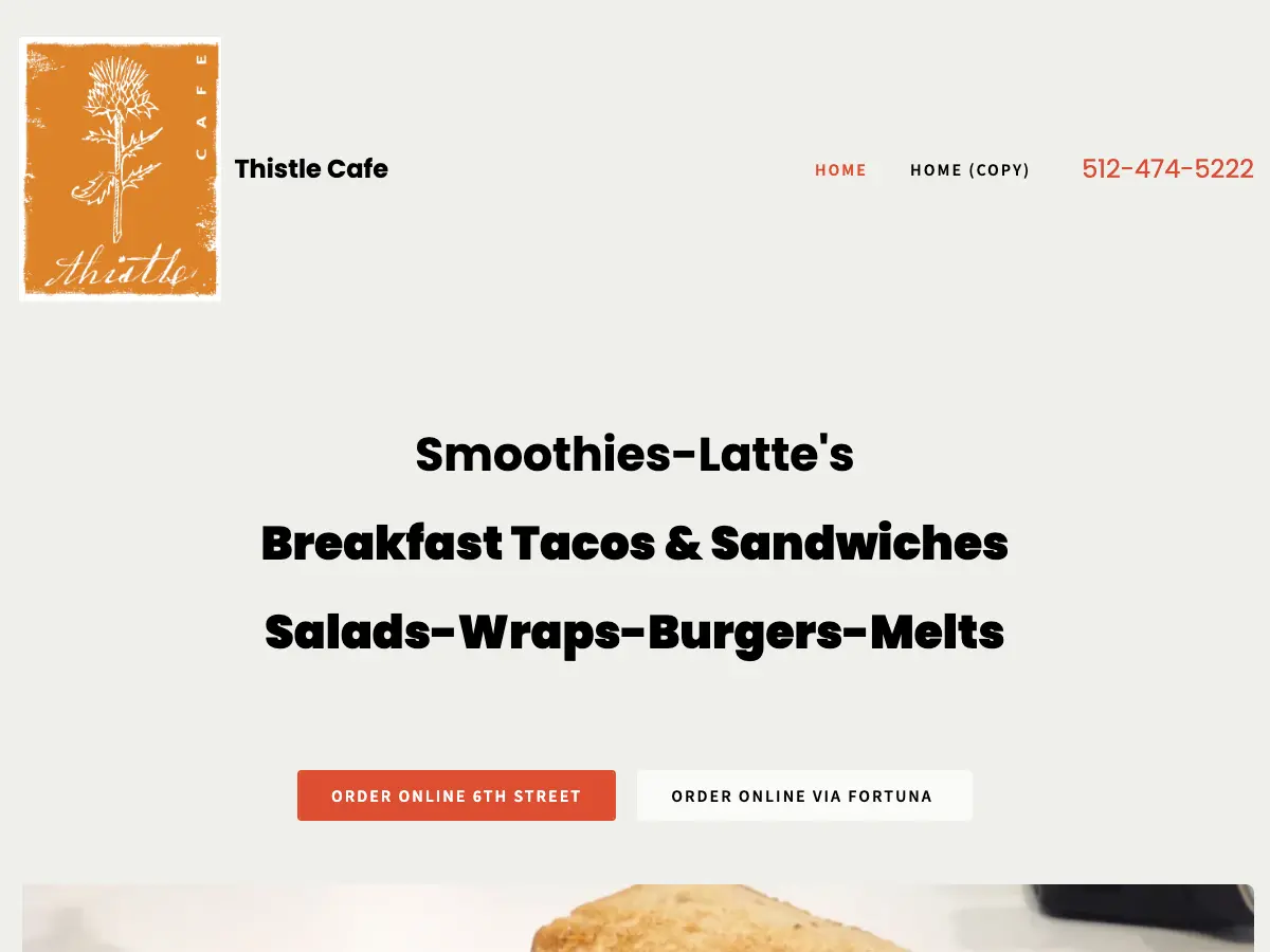 Thistle Cafe's website