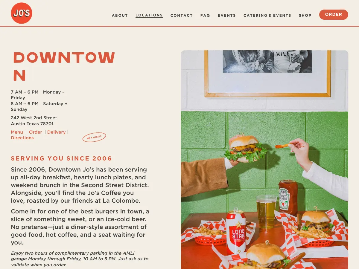 Jo's Coffee – Downtown's website