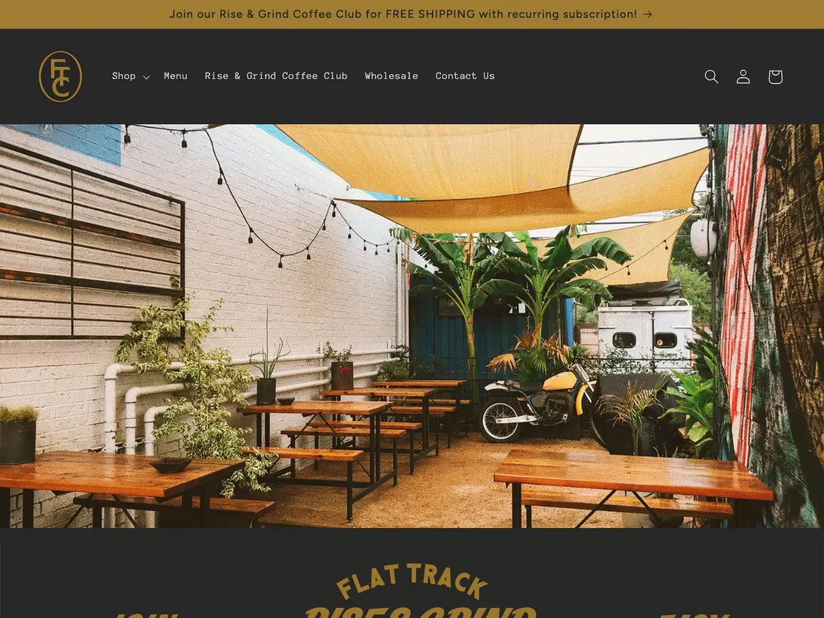 Flat Track Coffee's website
