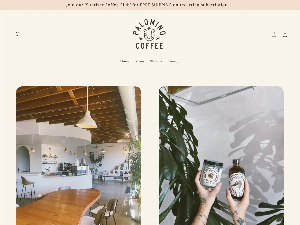 Palomino Coffee's website