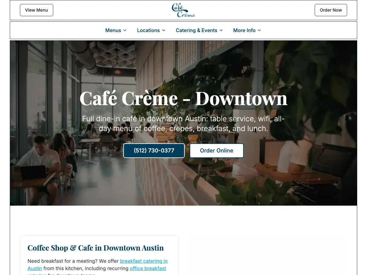 Café Crème's website