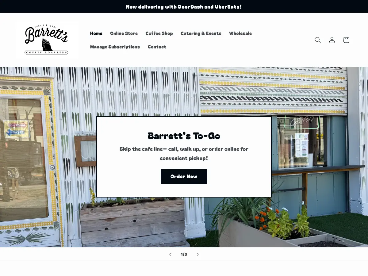 Barrett's Coffee's website