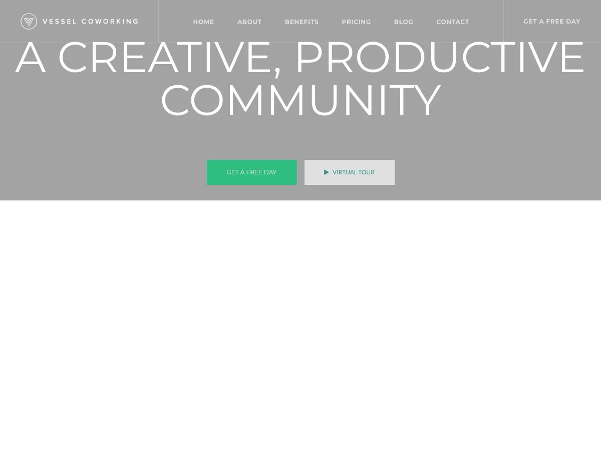 Vessel Coworking's website