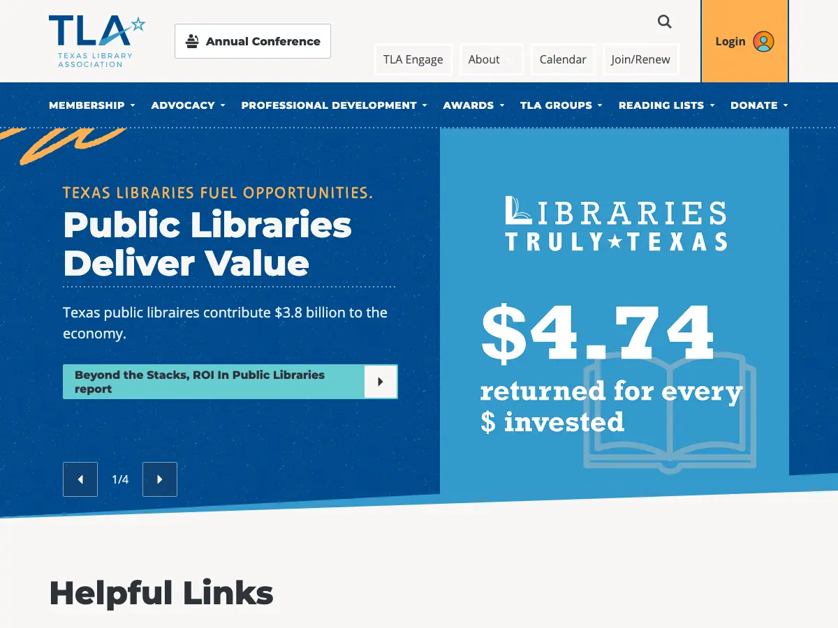 Texas Library Association's website