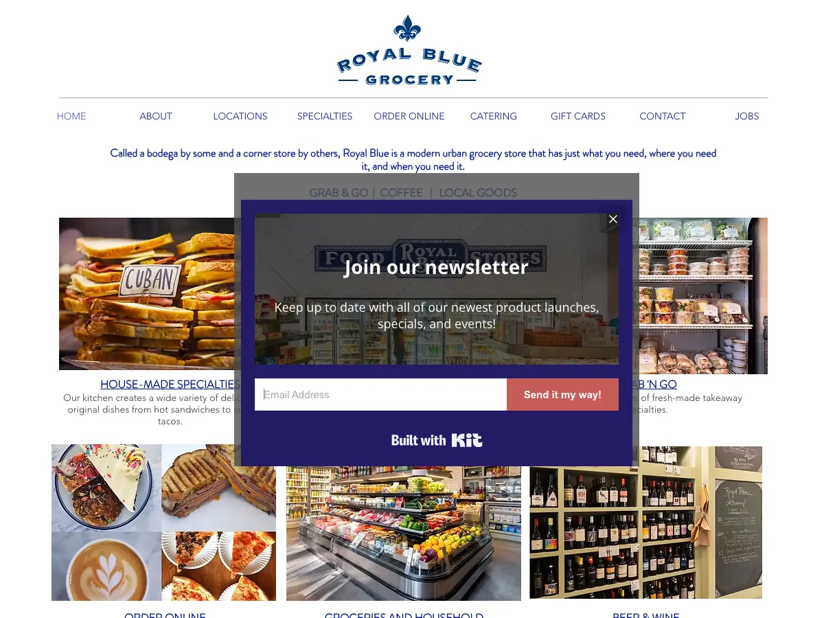 Royal Blue Grocery's website