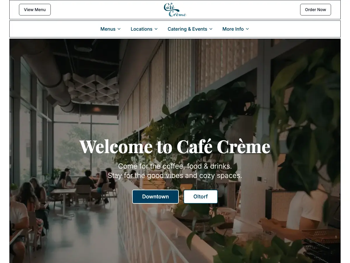 Café Crème's website