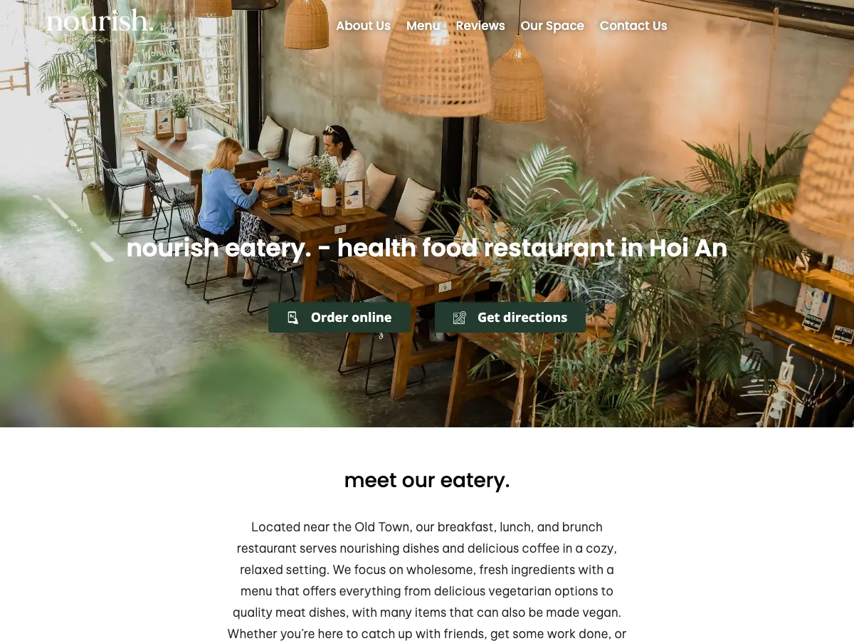 NOURISH eatery's website