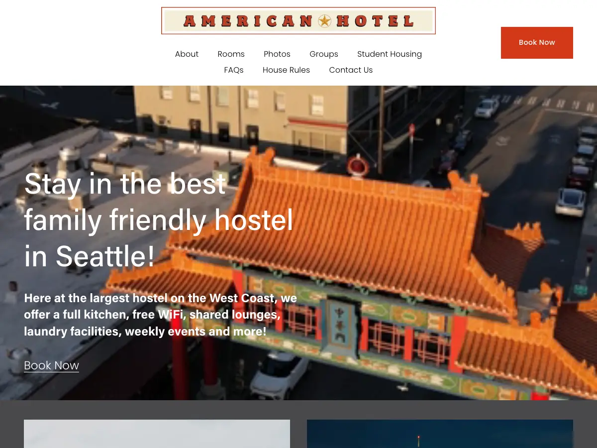 The American Hotel Hostel's website