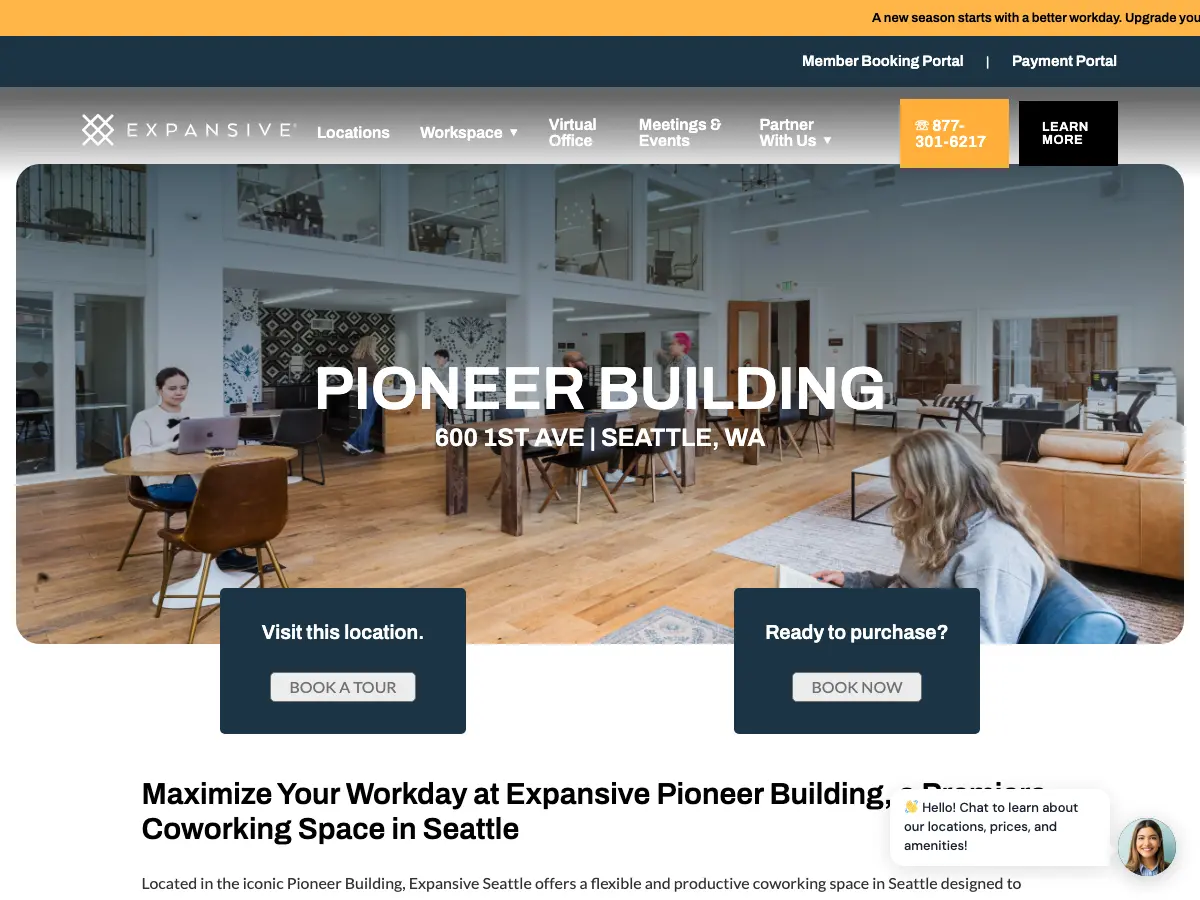 Expansive Pioneer Building's website