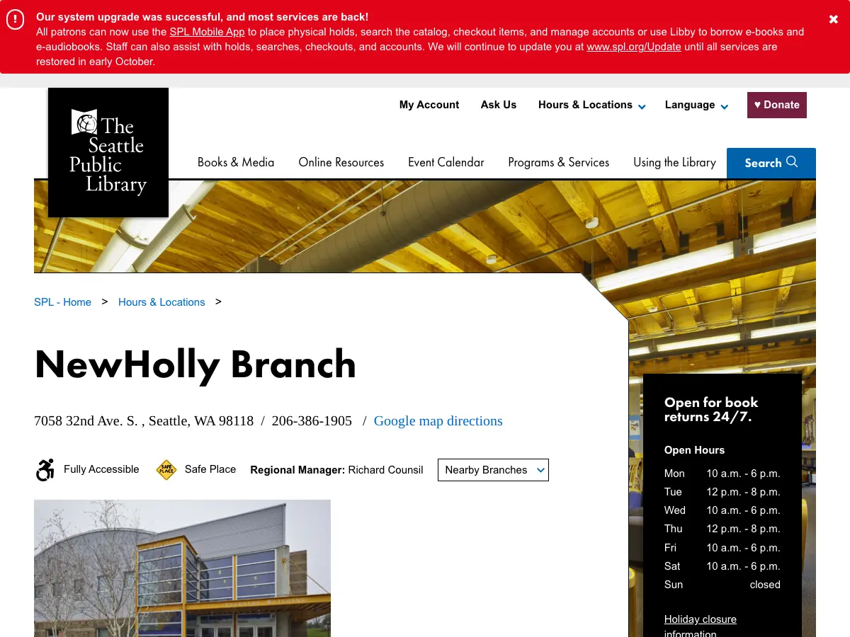 NewHolly Branch - The Seattle Public Library's website