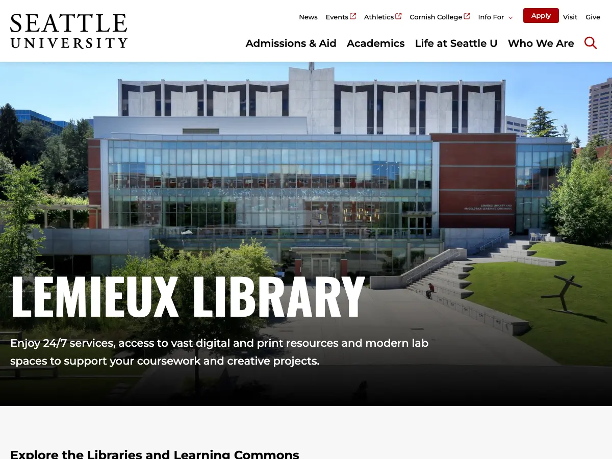 Lemieux Library and McGoldrick Learning Commons's website
