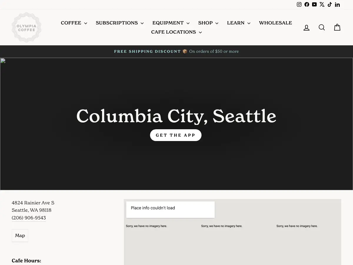 Olympia Coffee's website