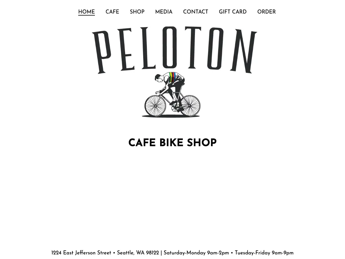 Peloton Cafe's website