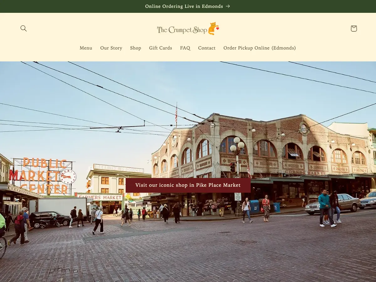 The Crumpet Shop's website
