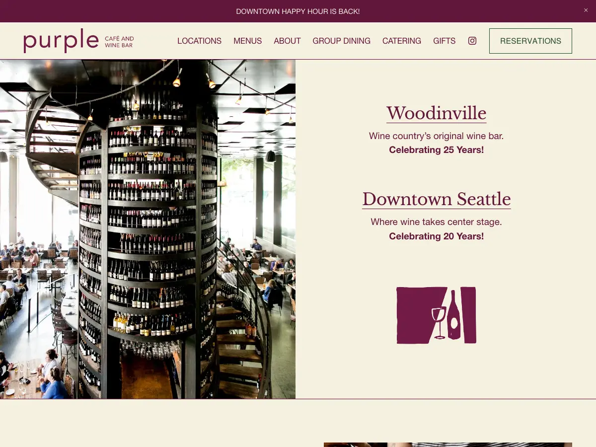 Purple Café and Wine Bar's website
