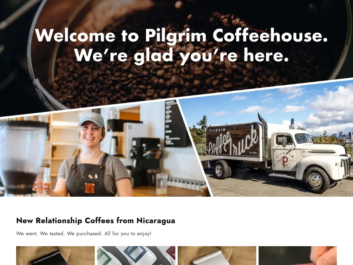 Pilgrim Coffeehouse's website