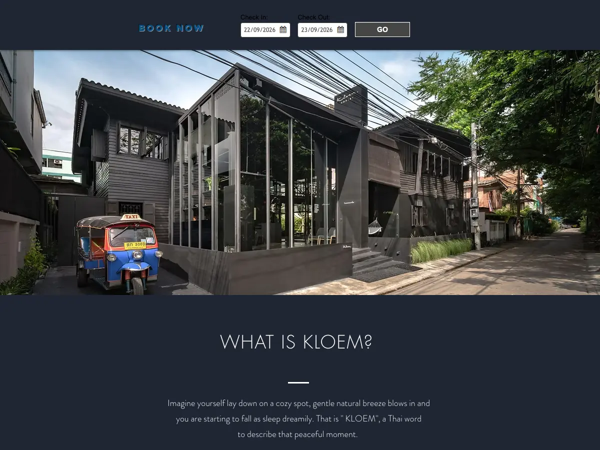Kloem Hostel's website